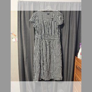 Who What Wear Checkered Prairie Dress with Pockets